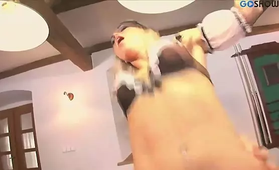 Blonde Maid Exposes Legs and Gets Fucked on Pool Table